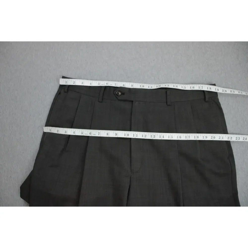 Jos A Bank Suit‎ Mens Size 44R Brown Micro Check 100% Wool 2 Piece 38 x 26 Pants